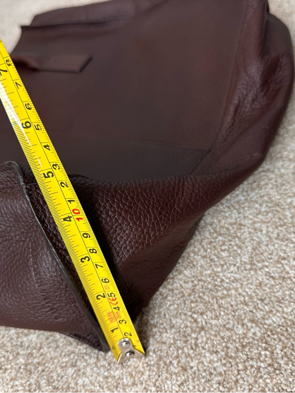 Banana Republic Genuine Leather Large Tote Bag Handbag Collection Deep Plum - Picture 8 of 10